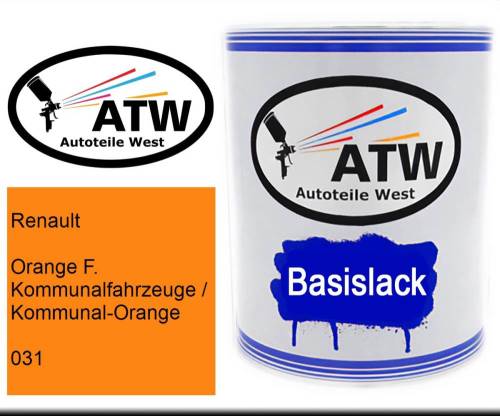 Renault, Orange F. Kommunalfahrzeuge / Kommunal-Orange, 031: 1L Lackdose, von ATW Autoteile West.